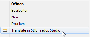 Dateien aus dem Windows Explorer heraus in SDL Trados Studio öffnen