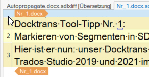 Docktrans Tool-Tipp Nr. 1: Markieren von Segmenten in SDL Trados Studio 2019 und 2021